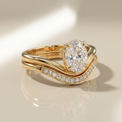 1.0 CT Round Solitaire Moissanite Diamond Bridal Ring Set