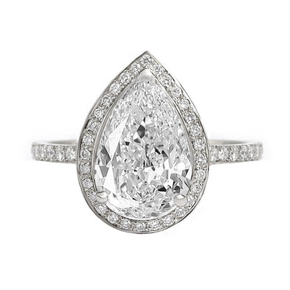 2.9 Carats Emerald Pave Styled Moissanite Engagement Ring