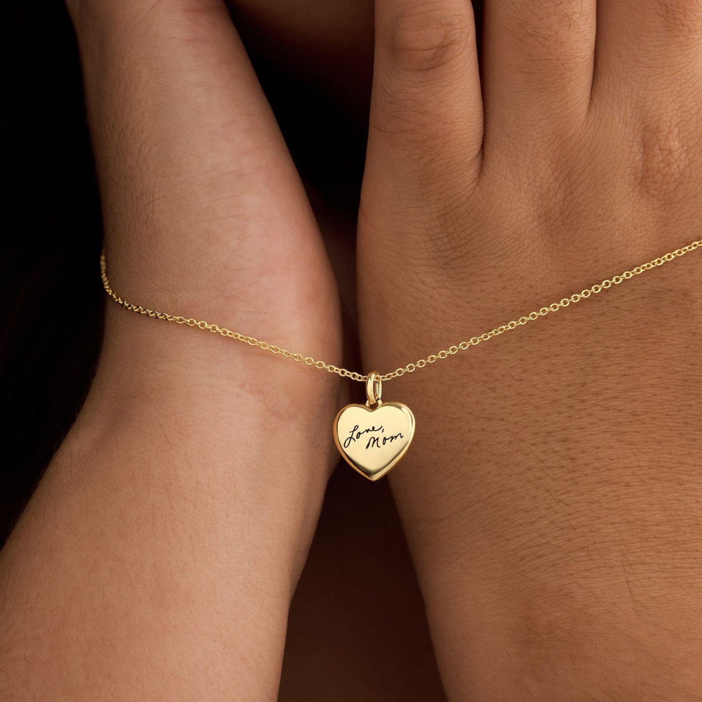 Handwriting Heart Charm Necklace