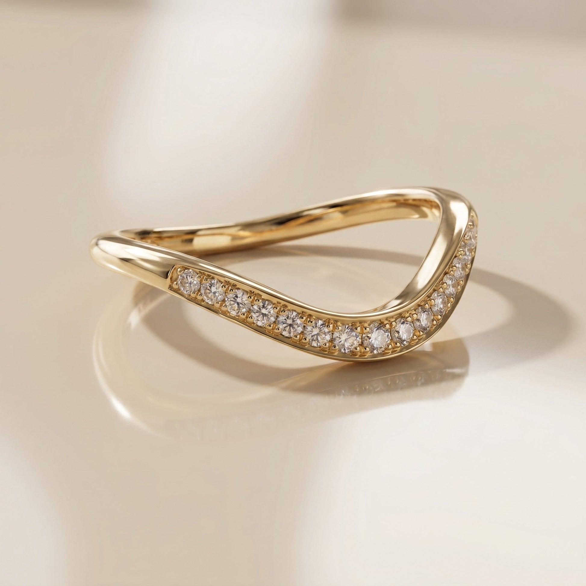 0.13 TCW Round Twisted Moissanite Wedding Band