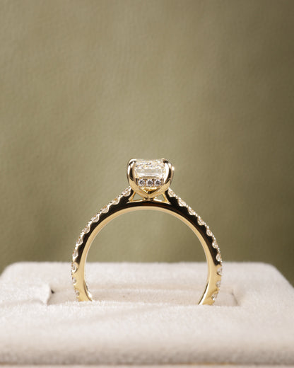 2 CT Asscher Lab Grown Diamond Solitaire Engagement Ring