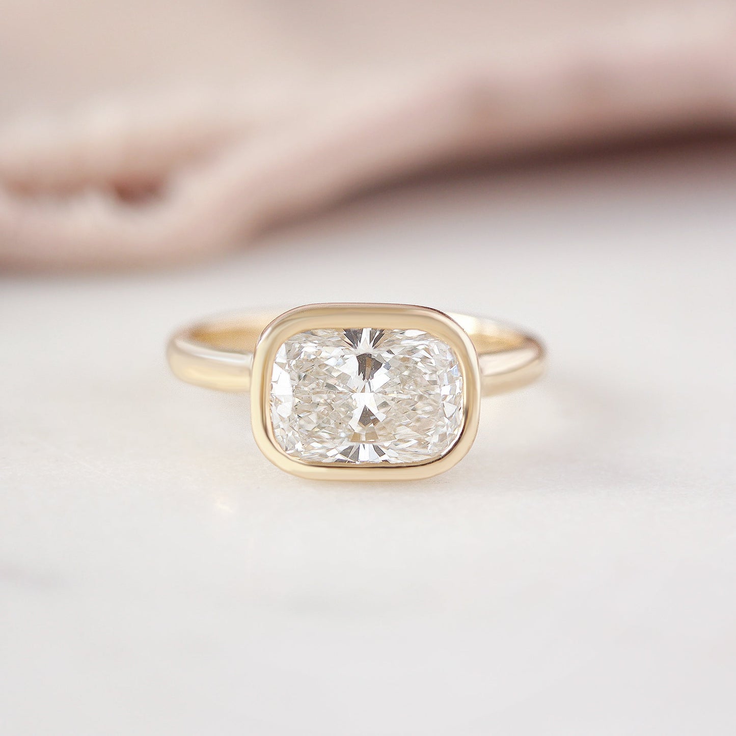 2.9 Carats Emerald Pave Styled Moissanite Engagement Ring