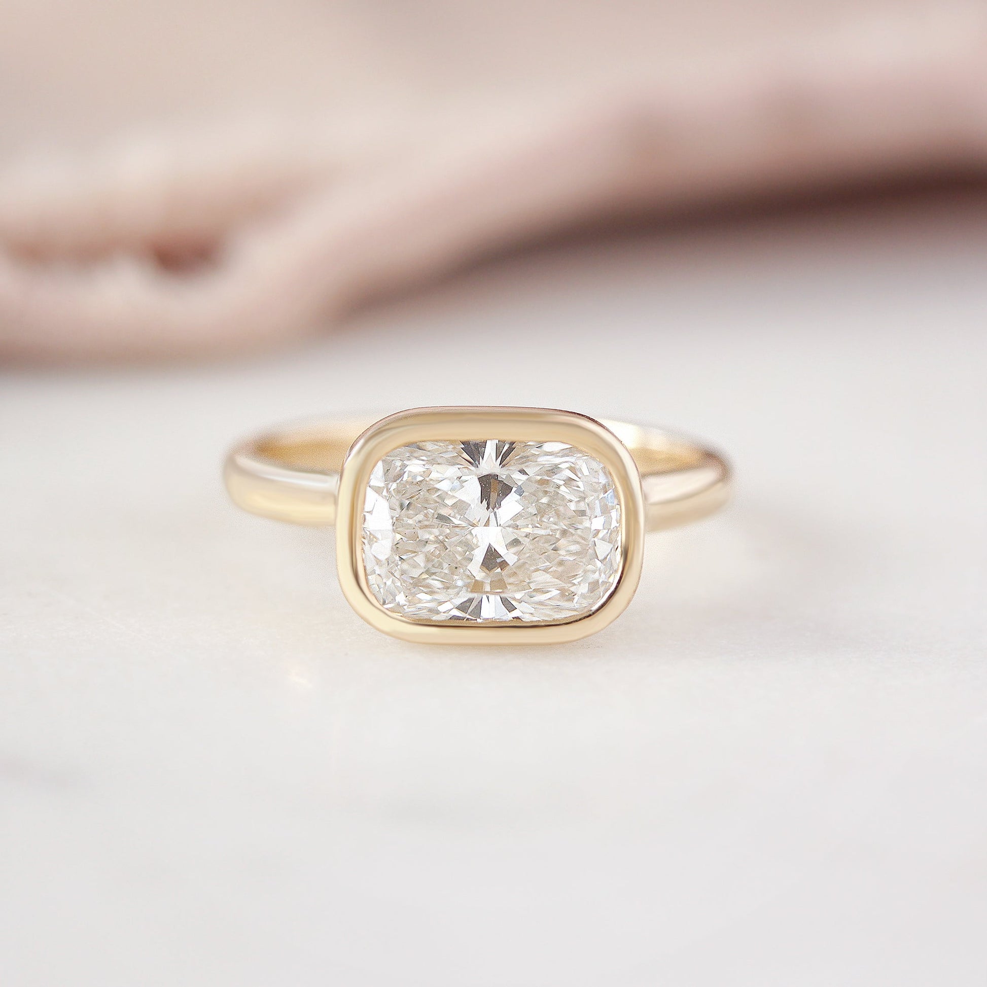 2.9 Carats Emerald Pave Styled Moissanite Engagement Ring