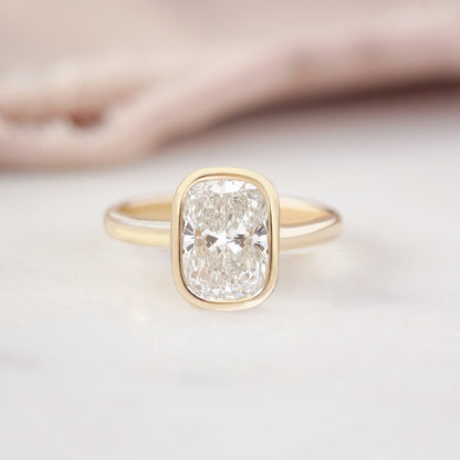 2.9 Carats Emerald Pave Styled Moissanite Engagement Ring