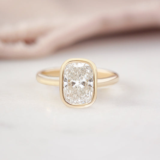 2.9 Carats Emerald Pave Styled Moissanite Engagement Ring