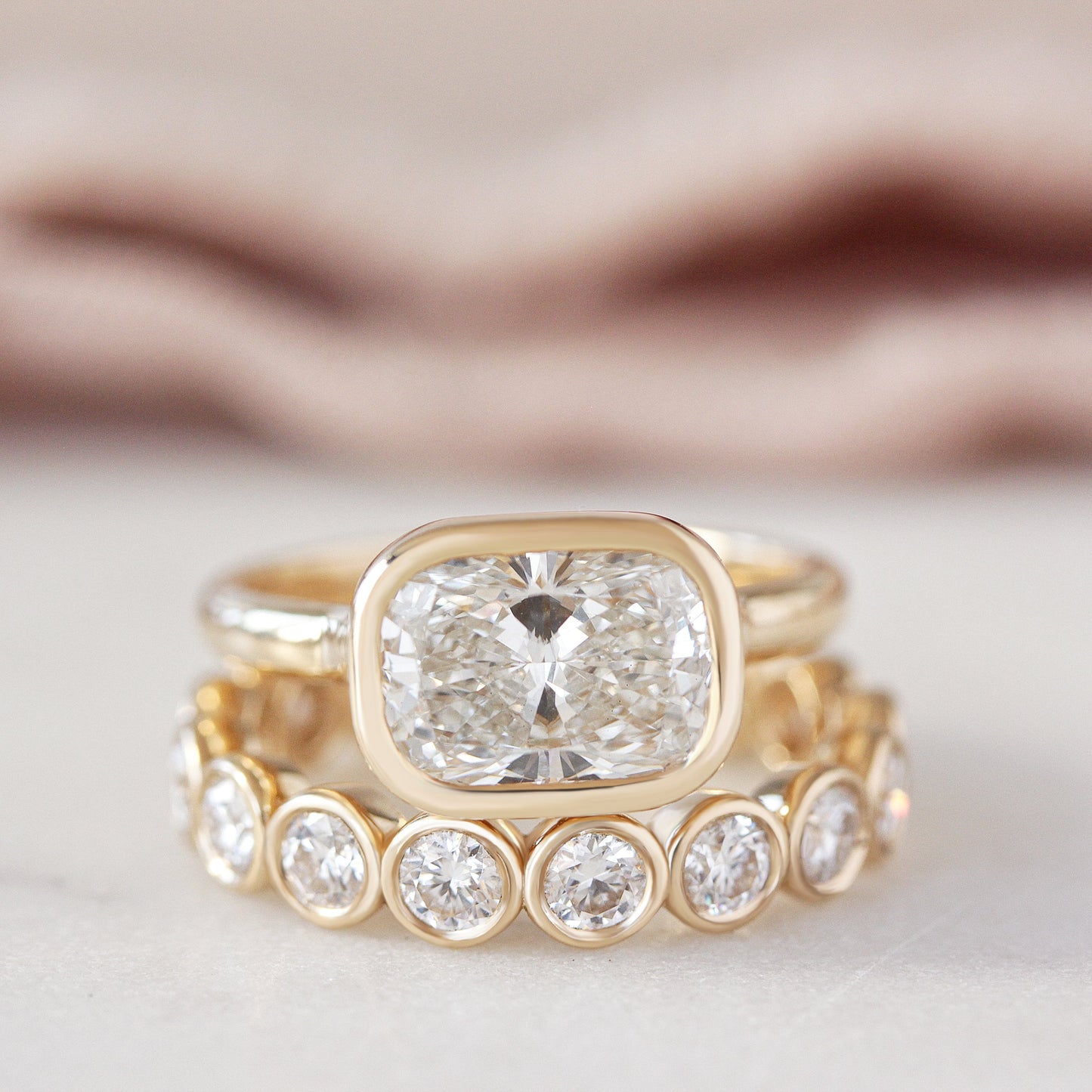 2.9 Carats Emerald Pave Styled Moissanite Engagement Ring