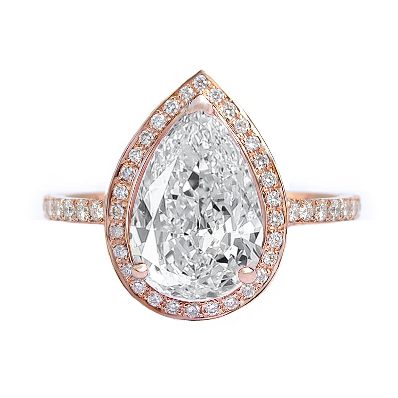 2.9 Carats Emerald Pave Styled Moissanite Engagement Ring