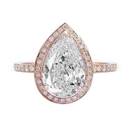 2.9 Carats Emerald Pave Styled Moissanite Engagement Ring