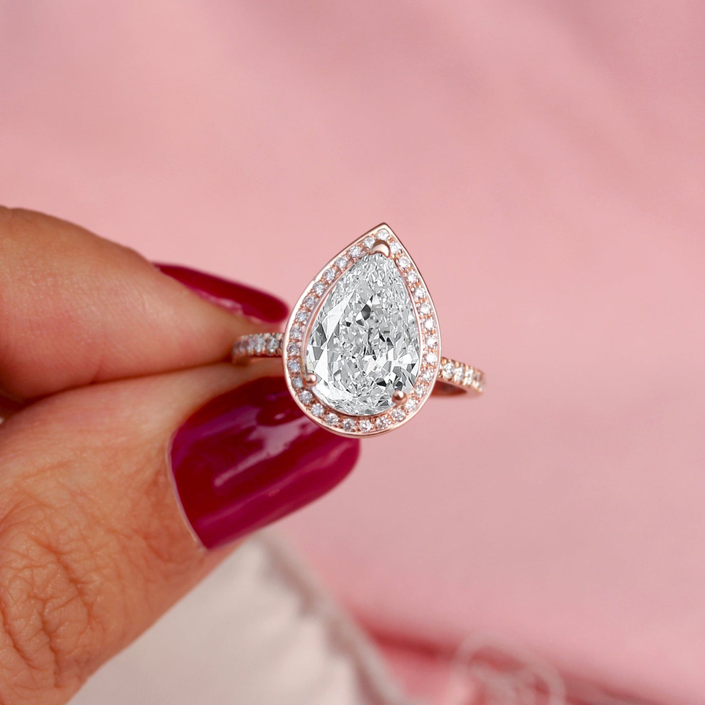 2.9 Carats Emerald Pave Styled Moissanite Engagement Ring