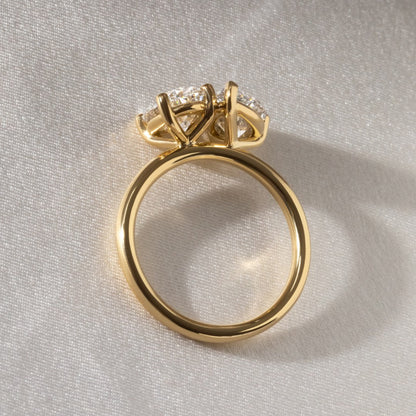 Marquise Shaped Three Stone Lab Grown Diamond Engagement Ring