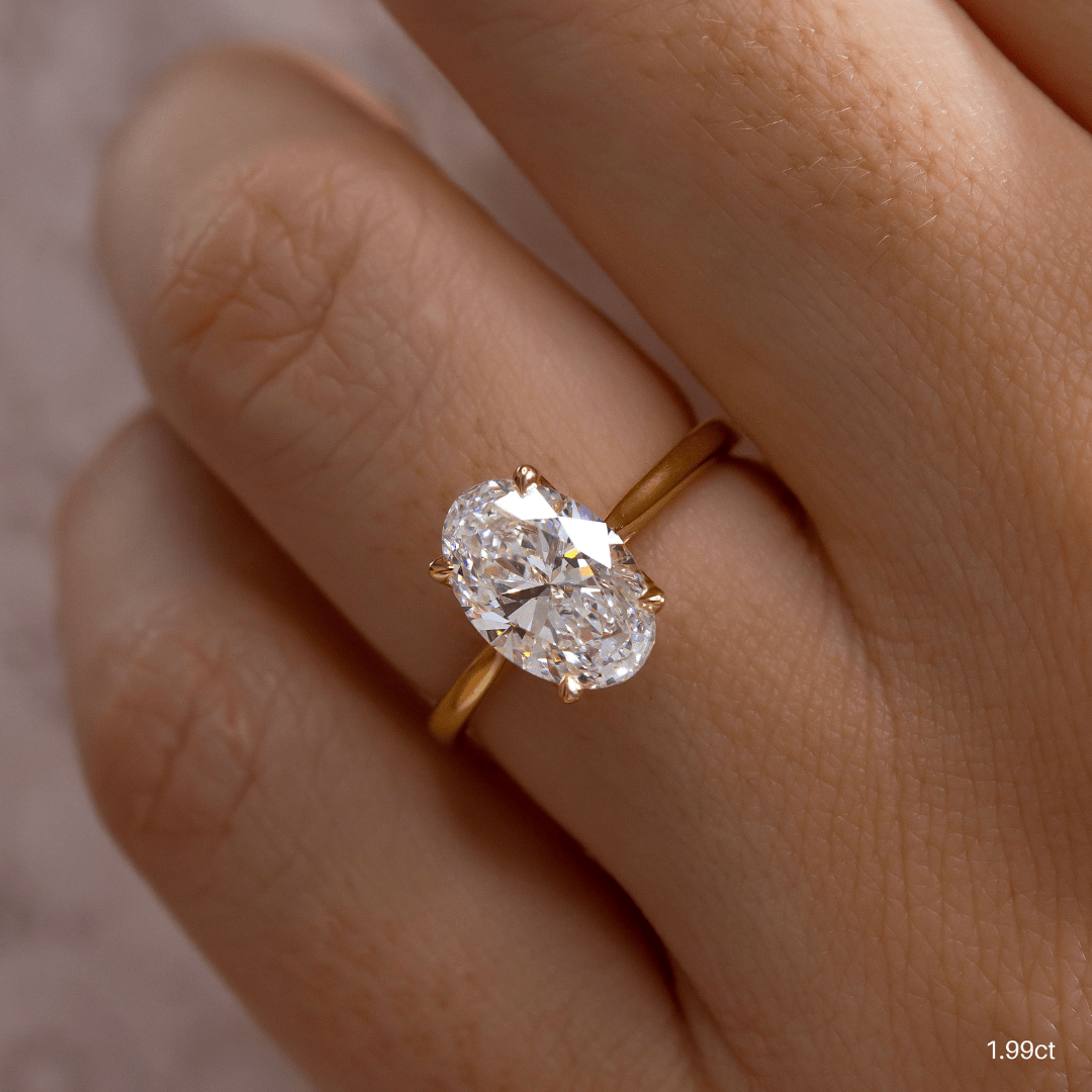 Marquise Shaped Three Stone Lab Grown Diamond Engagement Ring