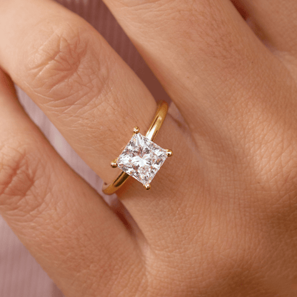 Marquise Shaped Three Stone Lab Grown Diamond Engagement Ring