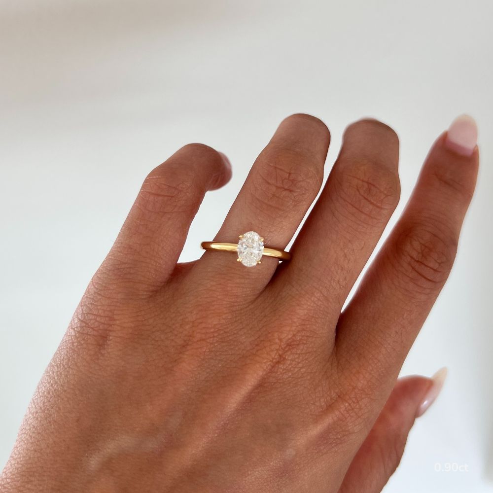 Marquise Shaped Three Stone Lab Grown Diamond Engagement Ring