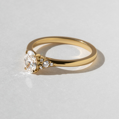 Marquise Shaped Three Stone Lab Grown Diamond Engagement Ring