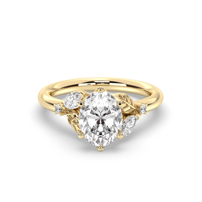 Marquise Shaped Three Stone Lab Grown Diamond Engagement Ring