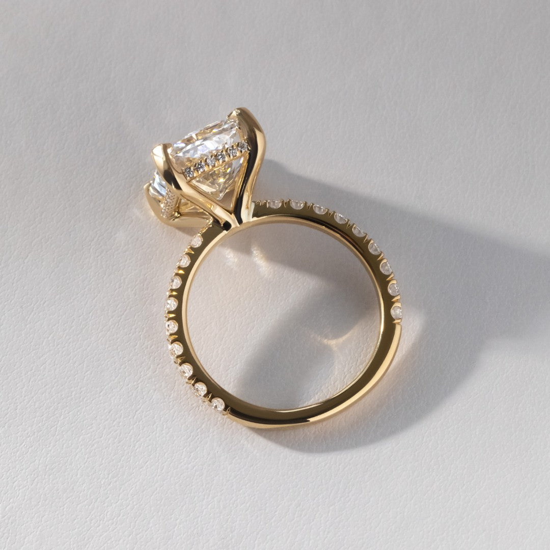 Marquise Shaped Three Stone Lab Grown Diamond Engagement Ring