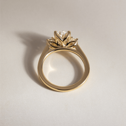 Marquise Shaped Three Stone Lab Grown Diamond Engagement Ring