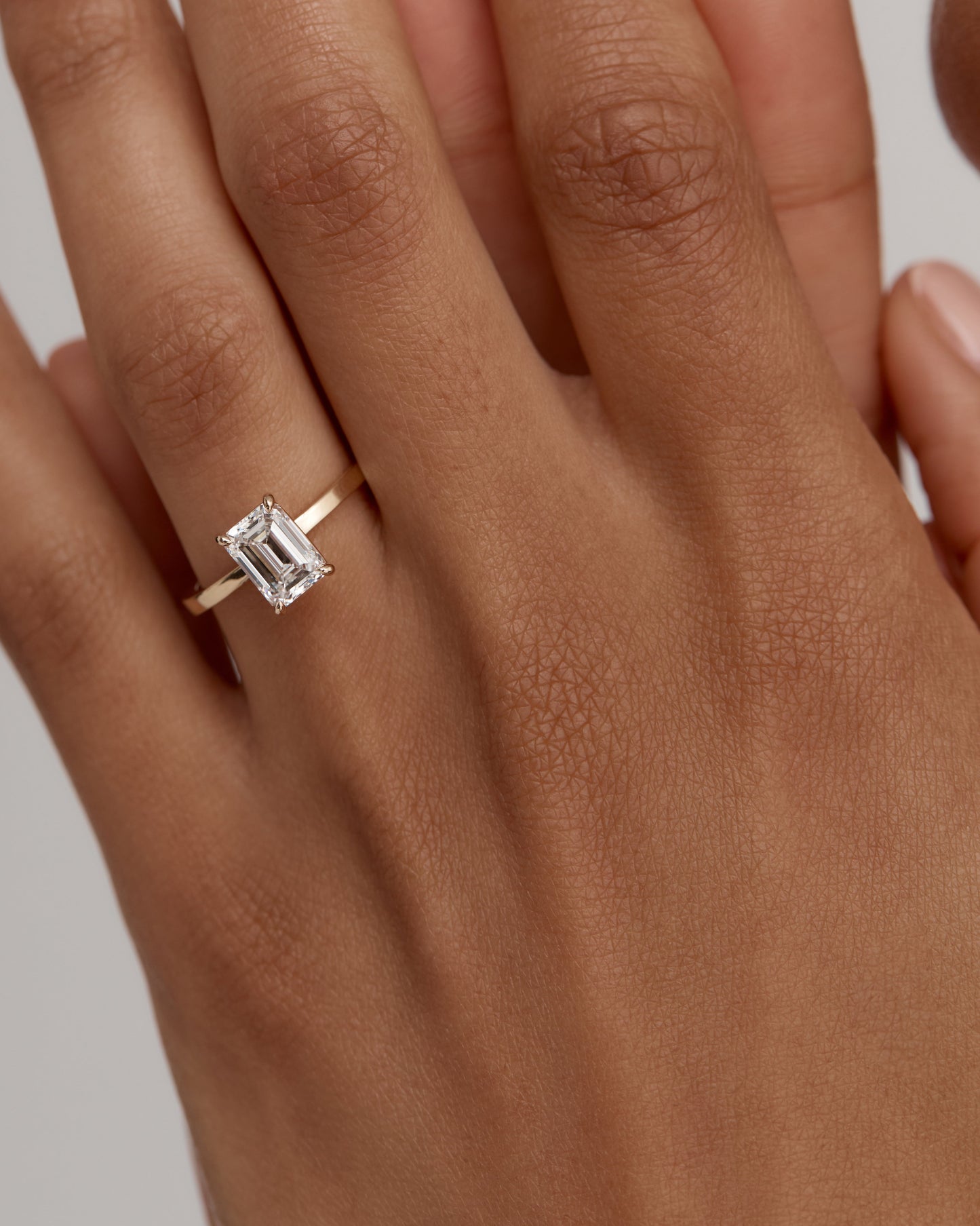 Marquise Shaped Three Stone Lab Grown Diamond Engagement Ring