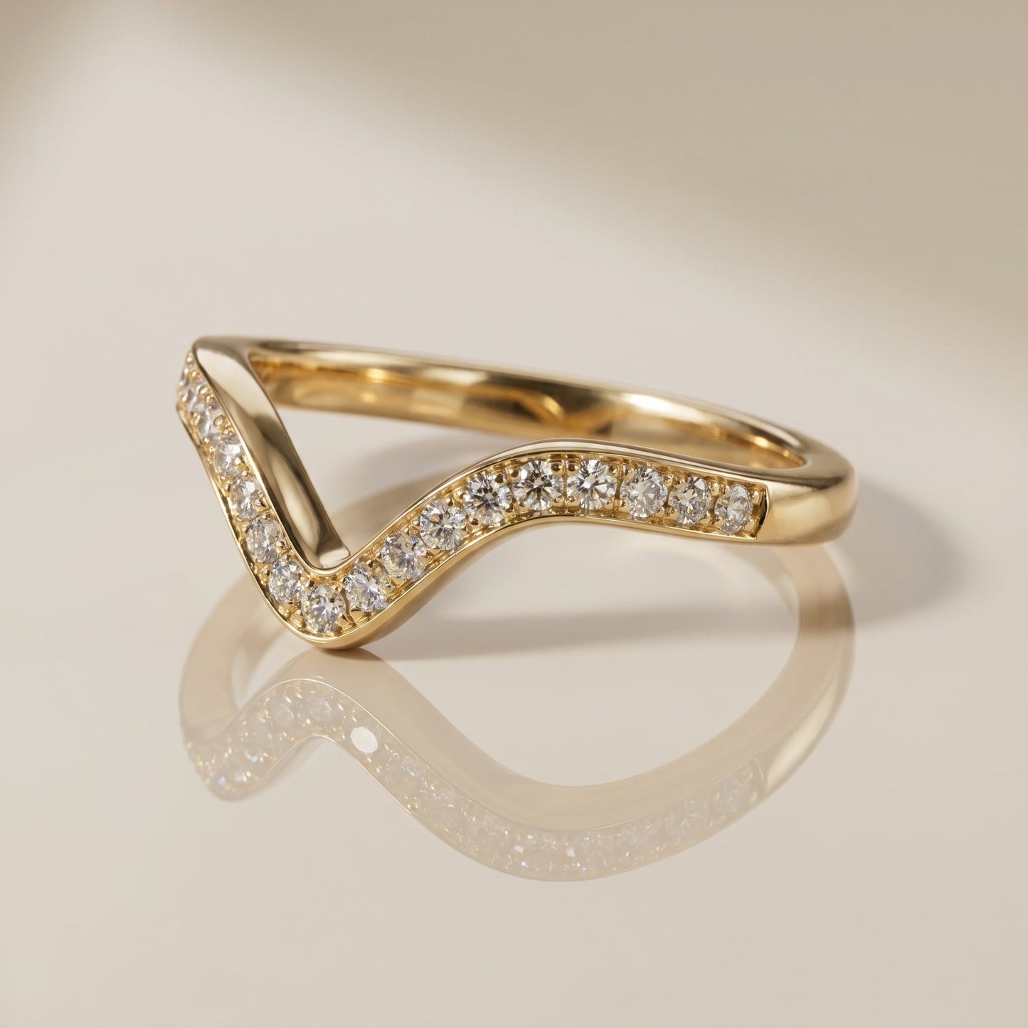 0.13 TCW Round Twisted Moissanite Wedding Band