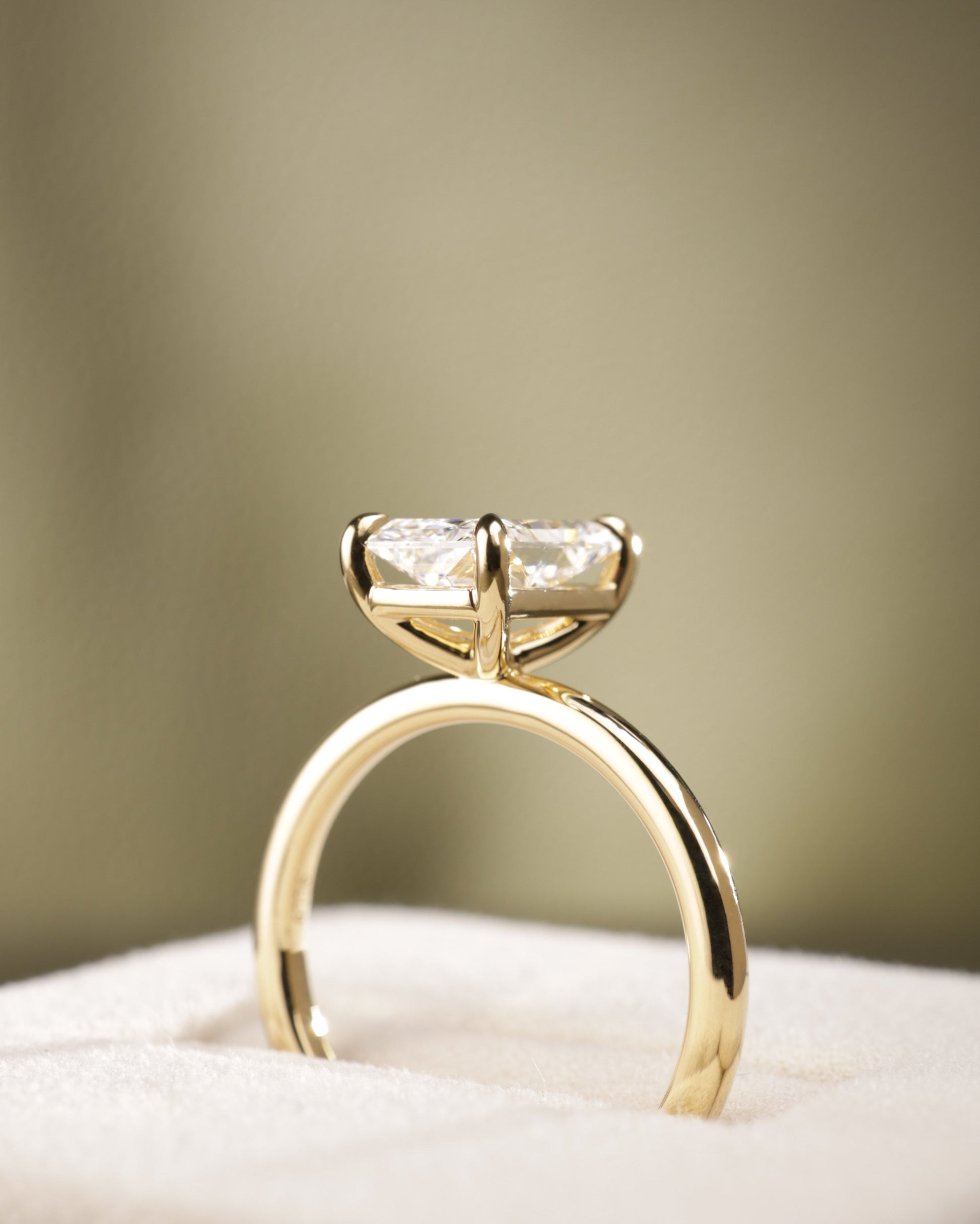 2 CT Asscher Lab Grown Diamond Solitaire Engagement Ring