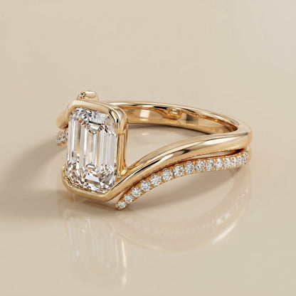 1.0 CT Round Solitaire Moissanite Diamond Bridal Ring Set