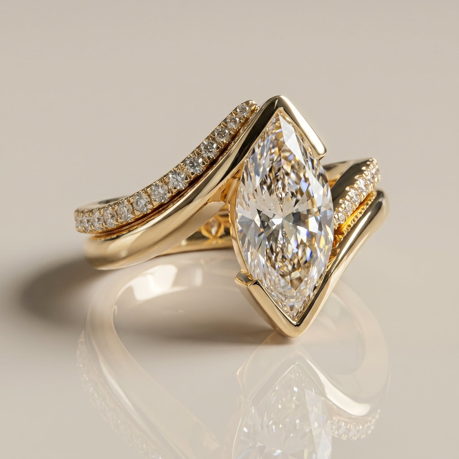 1.0 CT Round Solitaire Moissanite Diamond Bridal Ring Set