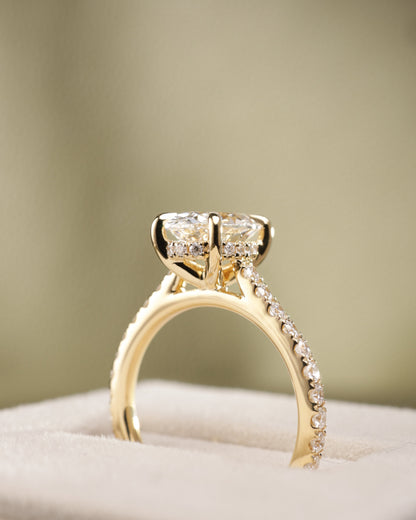 2 CT Asscher Lab Grown Diamond Solitaire Engagement Ring