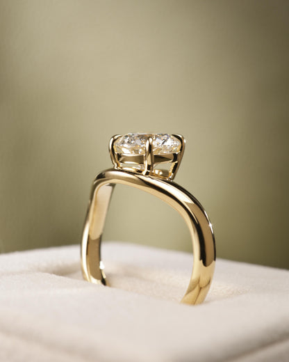 2 CT Asscher Lab Grown Diamond Solitaire Engagement Ring