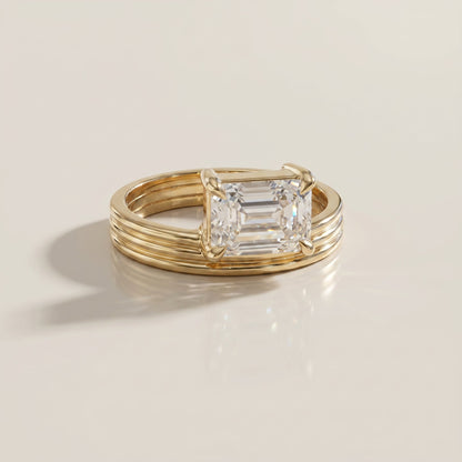 1.0 CT Round Solitaire Moissanite Diamond Bridal Ring Set