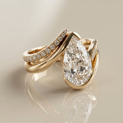 1.0 CT Round Solitaire Moissanite Diamond Bridal Ring Set