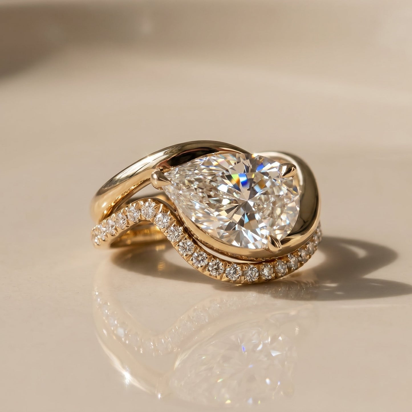 1.0 CT Round Solitaire Moissanite Diamond Bridal Ring Set