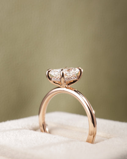 2 CT Asscher Lab Grown Diamond Solitaire Engagement Ring