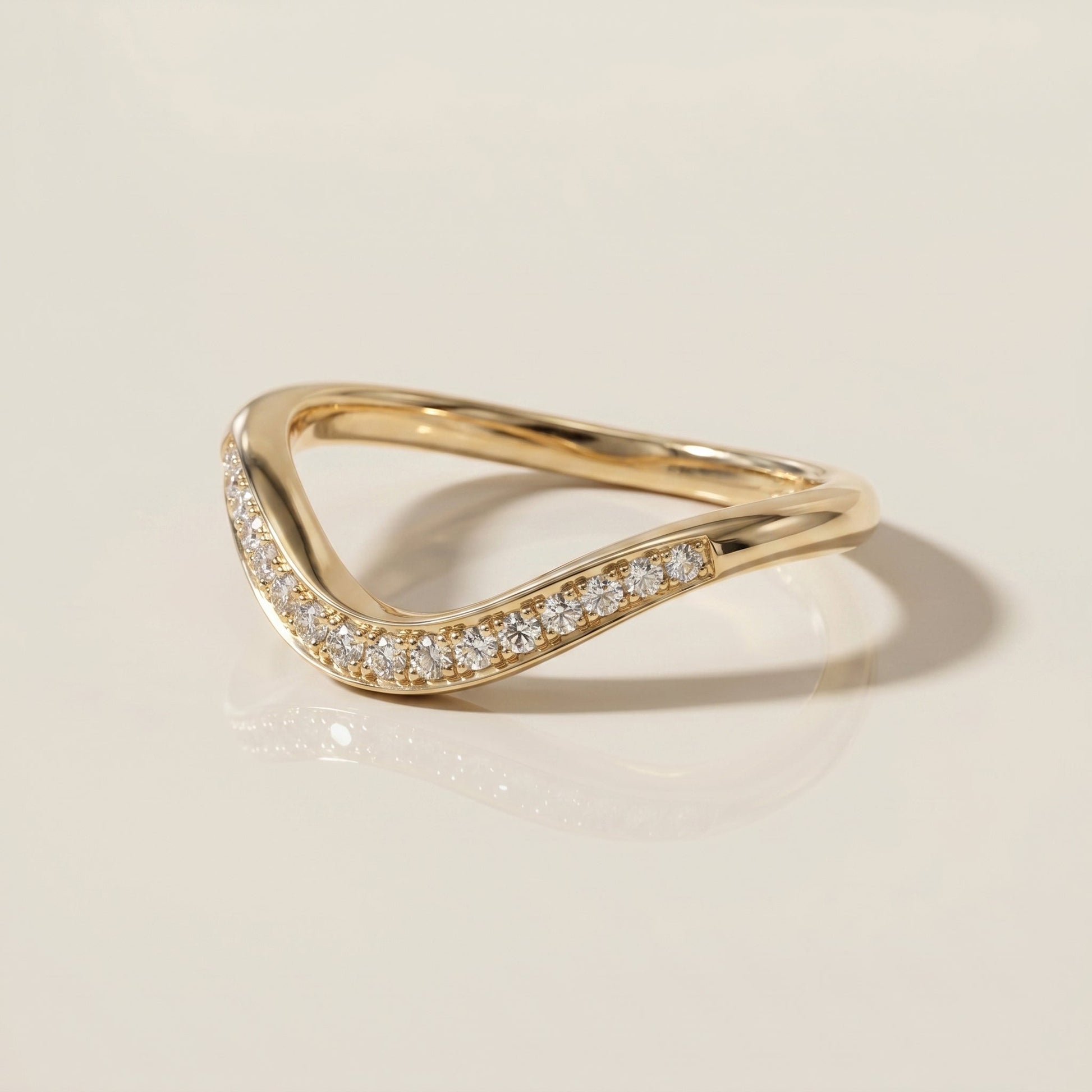 0.13 TCW Round Twisted Moissanite Wedding Band