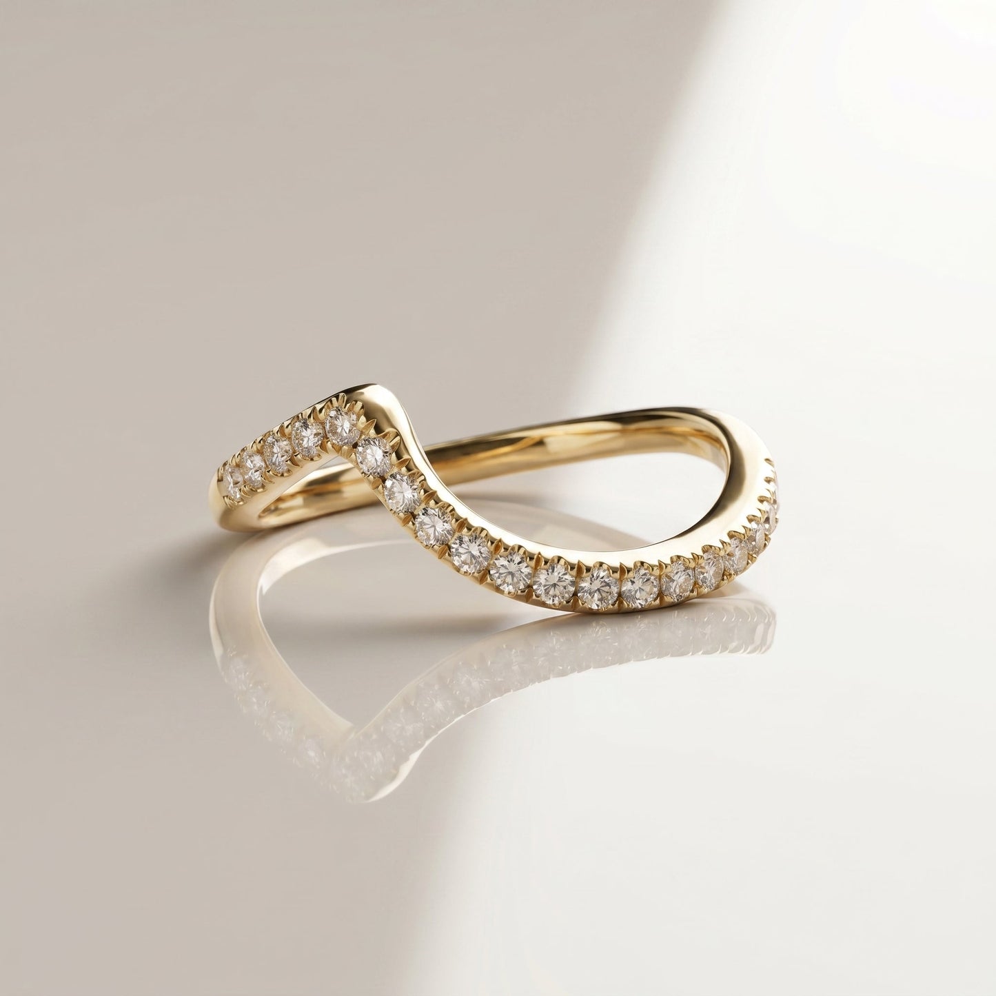 0.13 TCW Round Twisted Moissanite Wedding Band