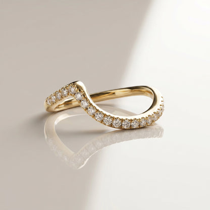 0.13 TCW Round Twisted Moissanite Wedding Band