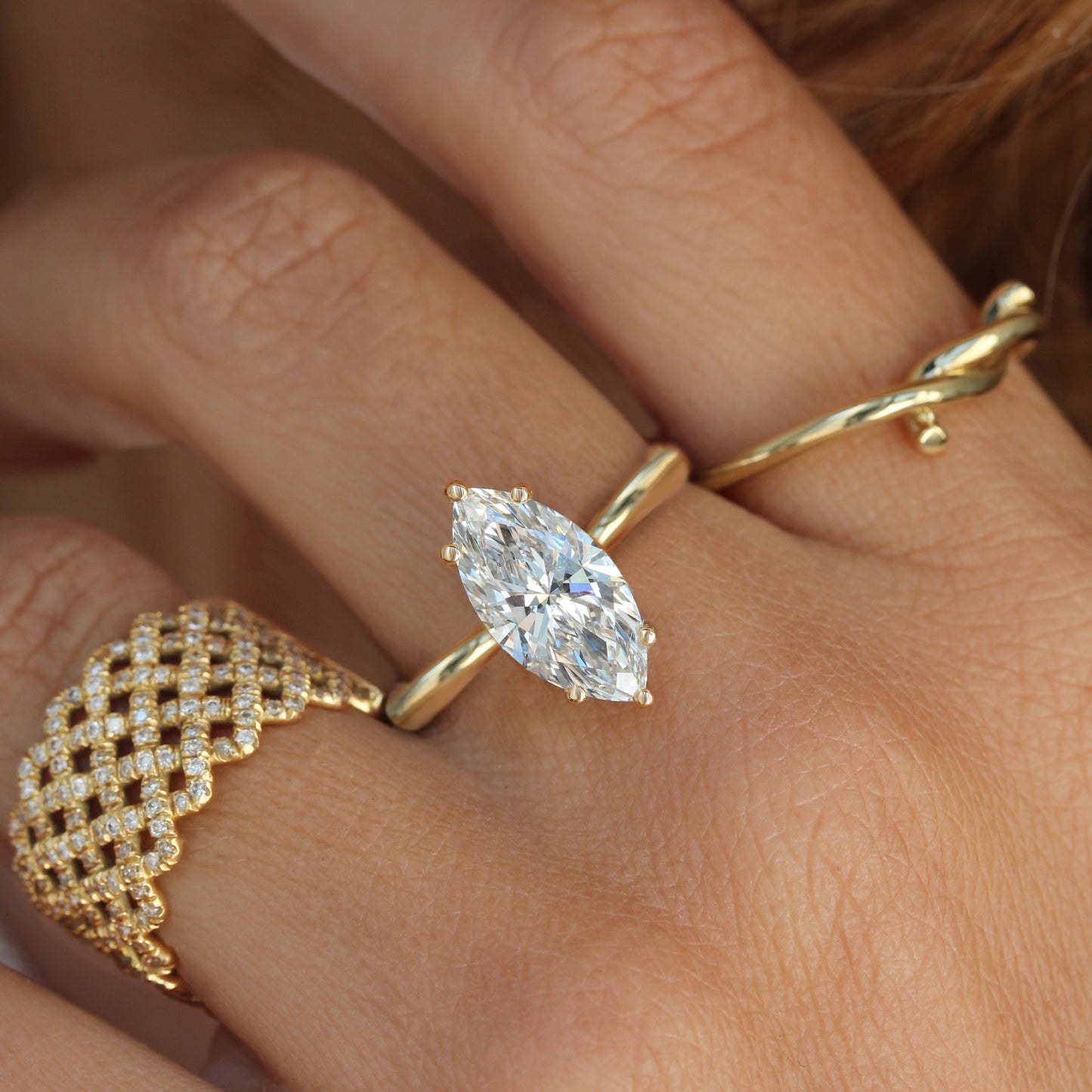 2.9 Carats Emerald Pave Styled Moissanite Engagement Ring