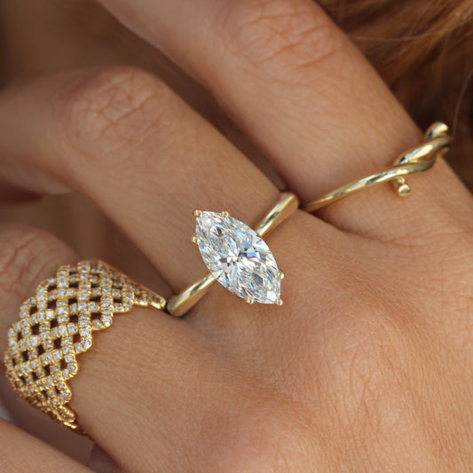 2.9 Carats Emerald Pave Styled Moissanite Engagement Ring