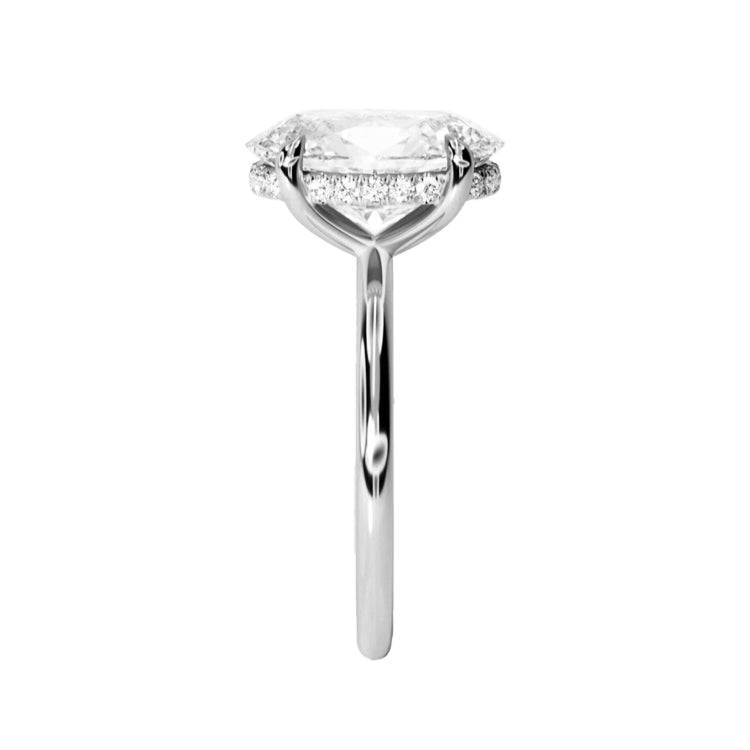 Marquise Shaped Three Stone Lab Grown Diamond Engagement Ring
