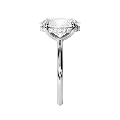 Marquise Shaped Three Stone Lab Grown Diamond Engagement Ring