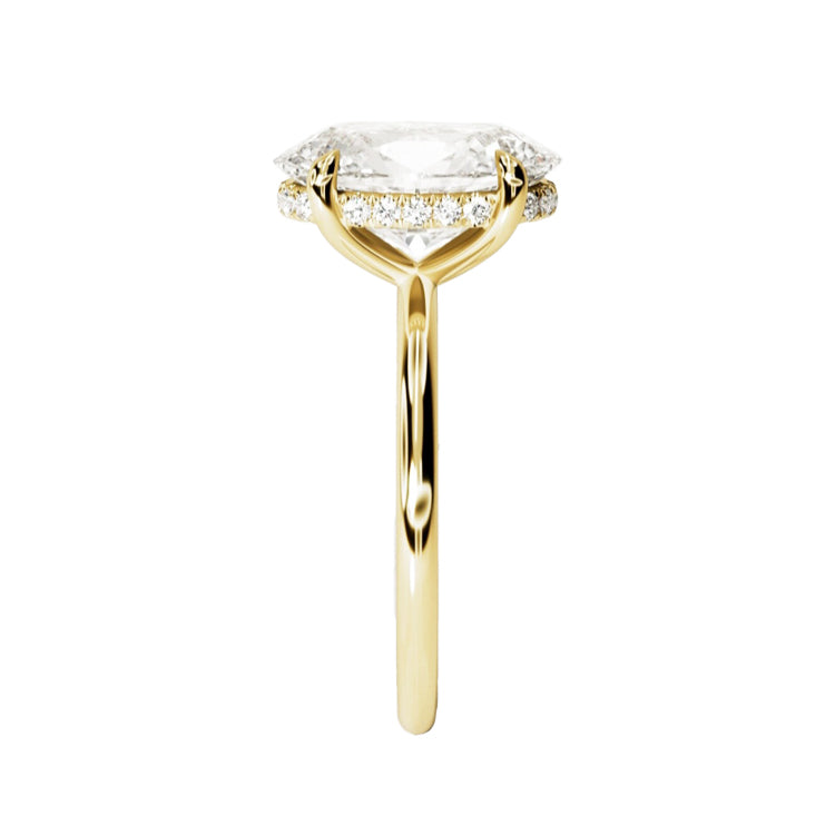 Marquise Shaped Three Stone Lab Grown Diamond Engagement Ring