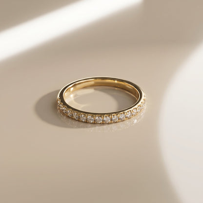 0.13 TCW Round Twisted Moissanite Wedding Band