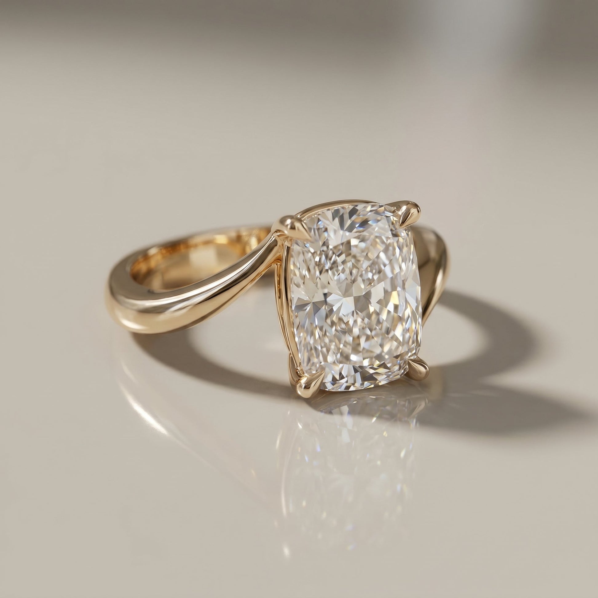 Oval Solitaire Engagement Ring – 2 CT Moissanite Diamond