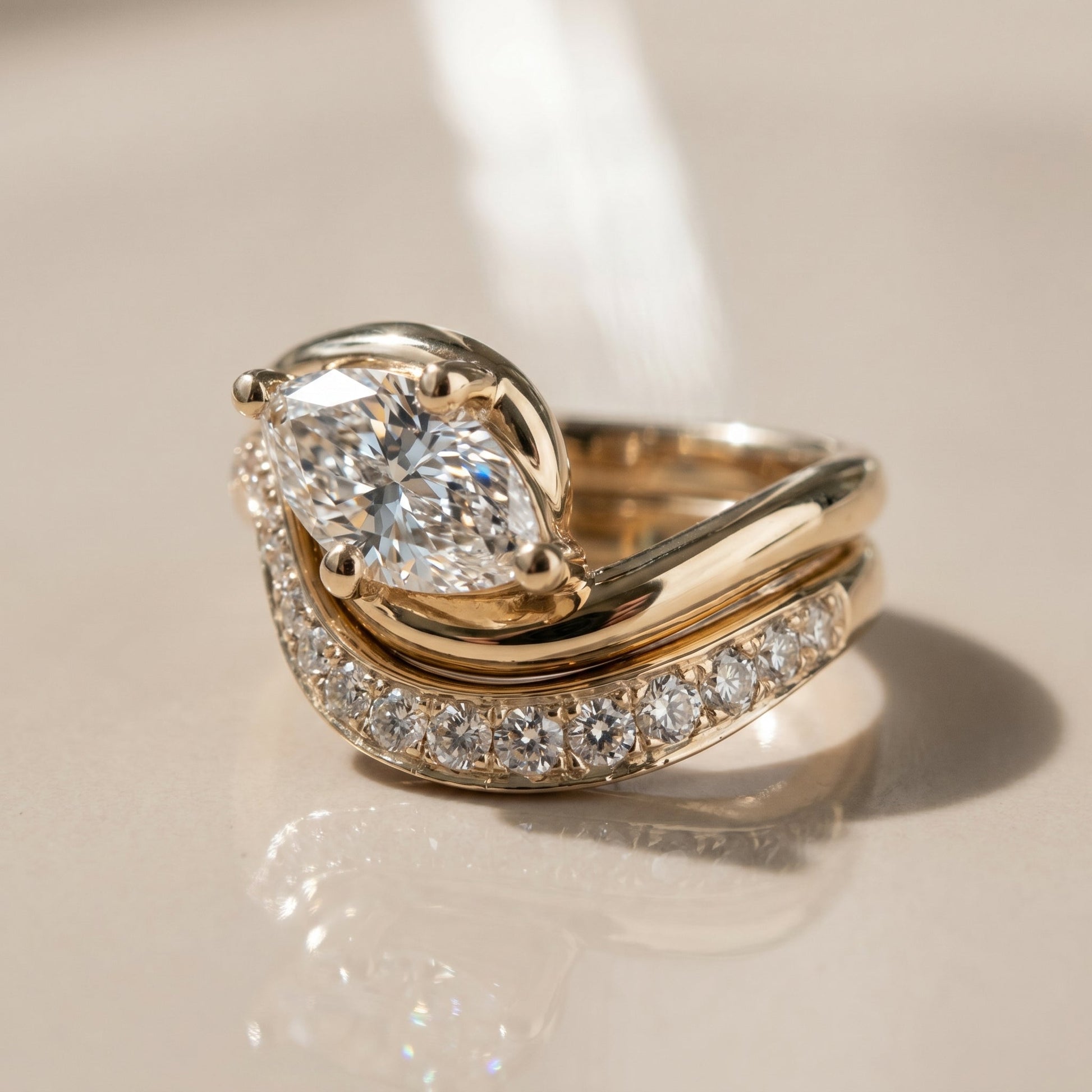 1.0 CT Round Solitaire Moissanite Diamond Bridal Ring Set