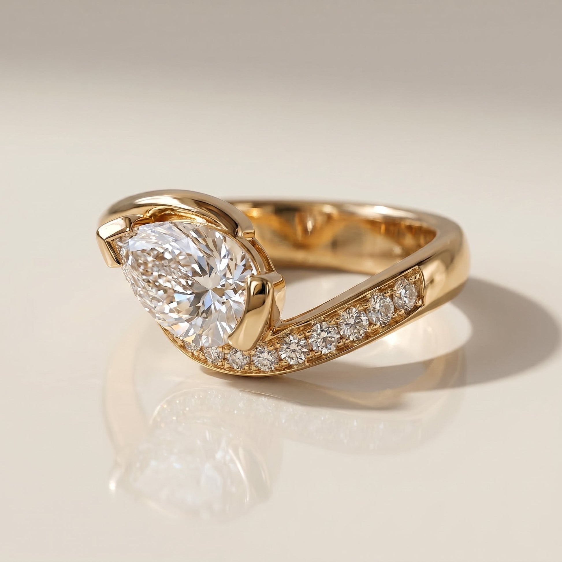 Oval Solitaire Engagement Ring – 2 CT Moissanite Diamond