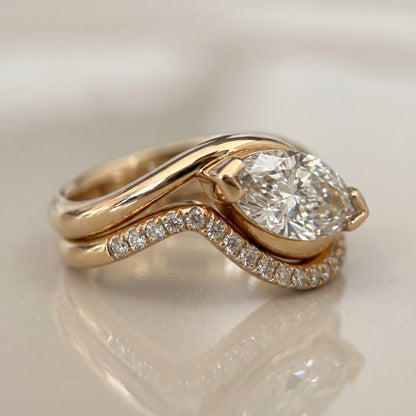 1.0 CT Round Solitaire Moissanite Diamond Bridal Ring Set