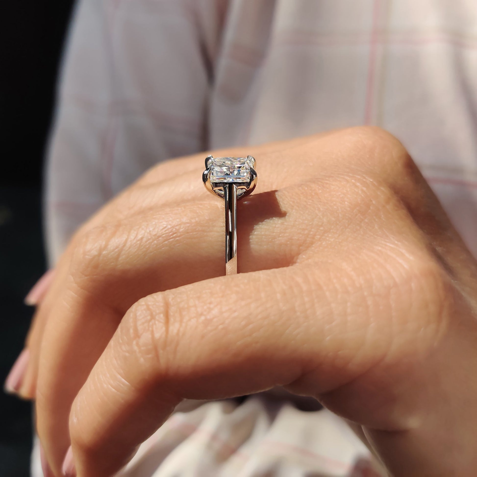 Princess Cut Moissanite Solitaire Ring