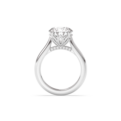 Marquise Shaped Three Stone Lab Grown Diamond Engagement Ring