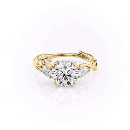 2 CT Round Cut 3-Stones Moissanite Engagement Ring