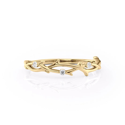 0.04 CT Round Shaped Twig Moissanite Wedding Band