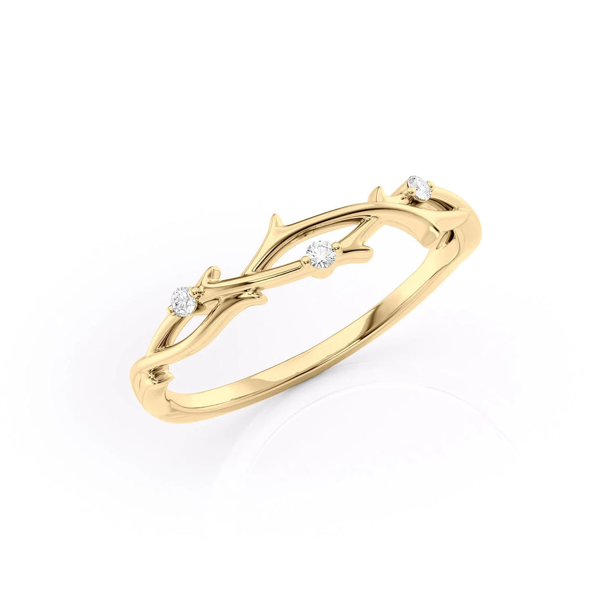 0.04 CT Round Shaped Twig Moissanite Wedding Band